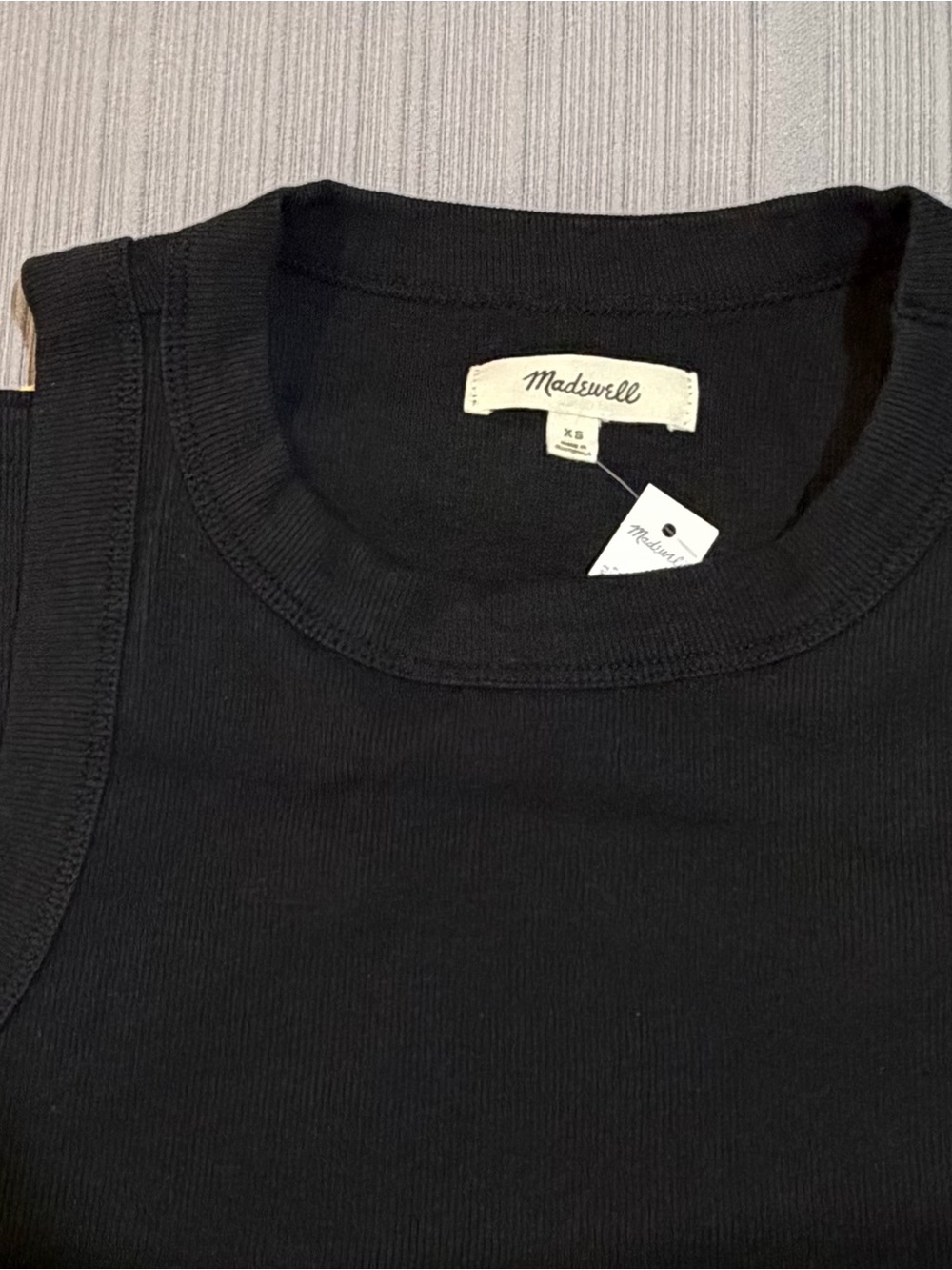 NEW MADEWELL ESSENTIAL TANK TOP UTILITY RIBBED SIZE XS IN BLACK - Picture 11 of 13